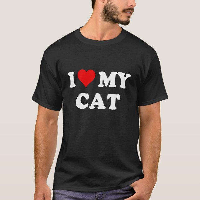 T-shirt J'aime mon coeur de chat (Devant)