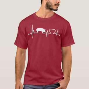 T-shirt J'Aime Mon Coeur De Coeur De Cochon Valve EKG Hear