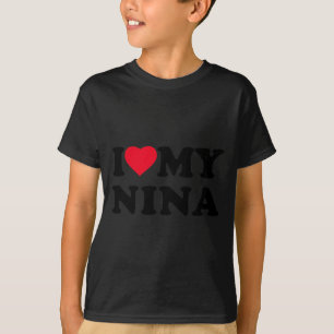 T-shirt J'aime mon cœur de Nina grand-mère famille manches