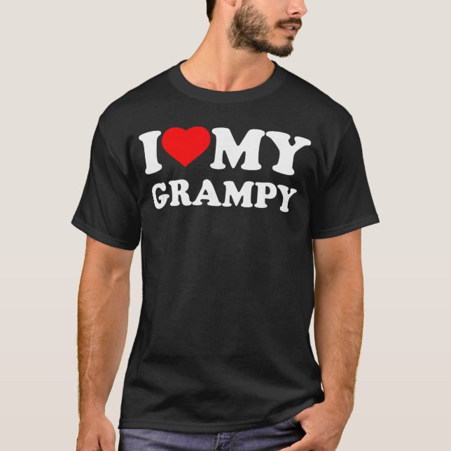 T-shirt J'aime mon cœur de papy drôle (Devant)