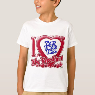 T-shirt J'aime mon coeur rouge de frère - photo
