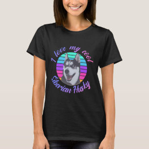 T-shirt J'Aime Mon Cool Sibérien Husky