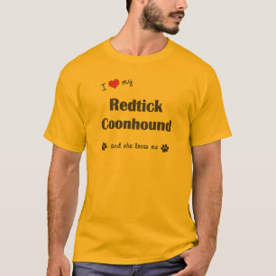 T-shirt J'aime mon Coonhound de Redtick (le chien femelle)