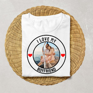 T-shirt J'Aime Mon Copain Cadeau Photo Personnalisé Pour L