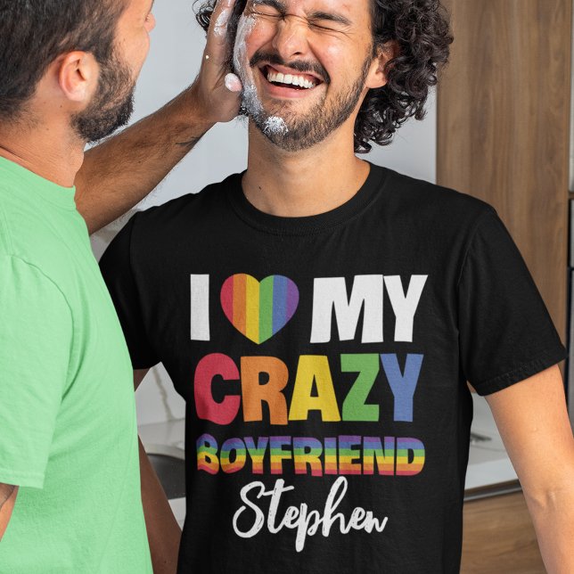 T-shirt J'aime mon copain fou rainbow pride nom lgbtq (Créateur téléchargé)
