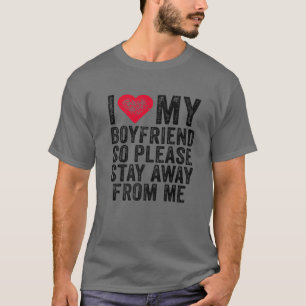 T-shirt J'Aime Mon Copain Red Heart Alors S'Il Vous Plaît