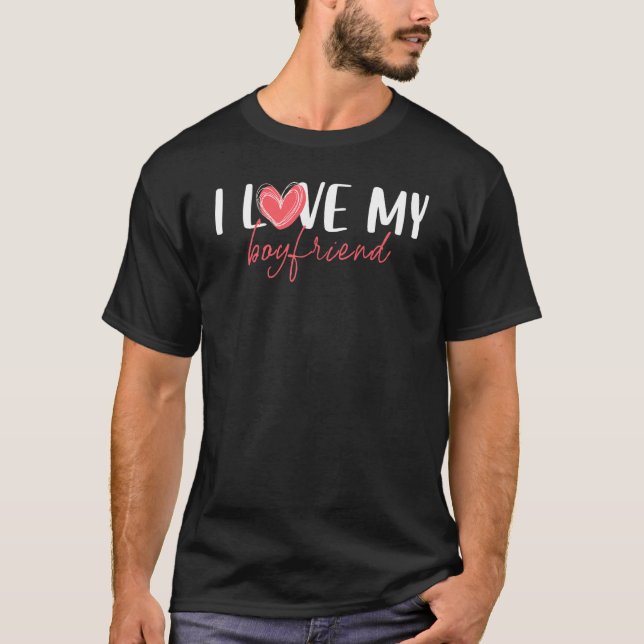 T-shirt J'aime mon copain Red Heart Love (Devant)