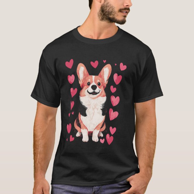 T-shirt J'aime mon Corgi (Devant)