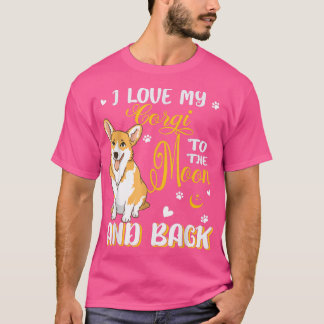 T-shirt J'Aime Mon Corgi Coeurs Cute Corgi Propriétaire Am