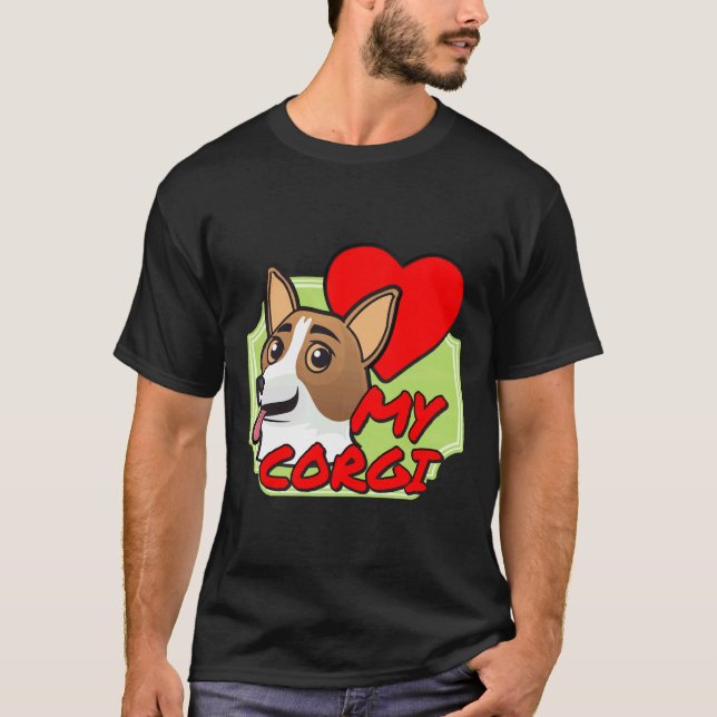 T-shirt J'Aime Mon Corgi Mon Coeur (Devant)