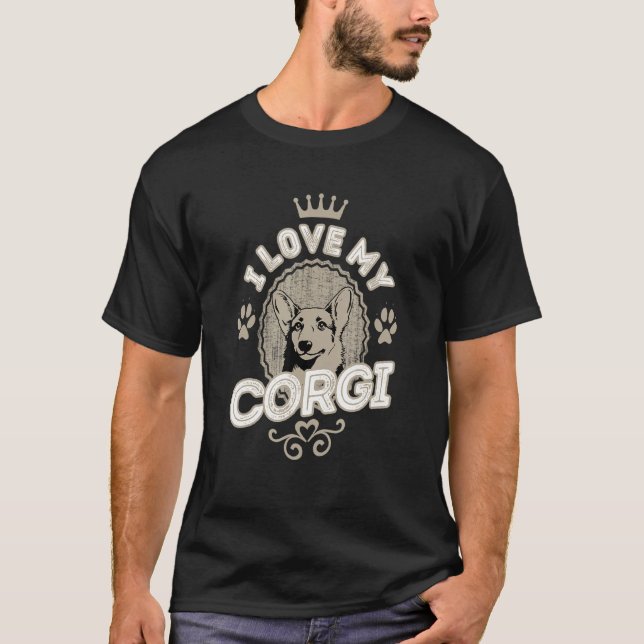 T-shirt J'Aime Mon Corgi T (Devant)