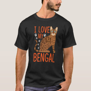 T-shirt J'aime mon costume de chat Bengale Bengale Bengale