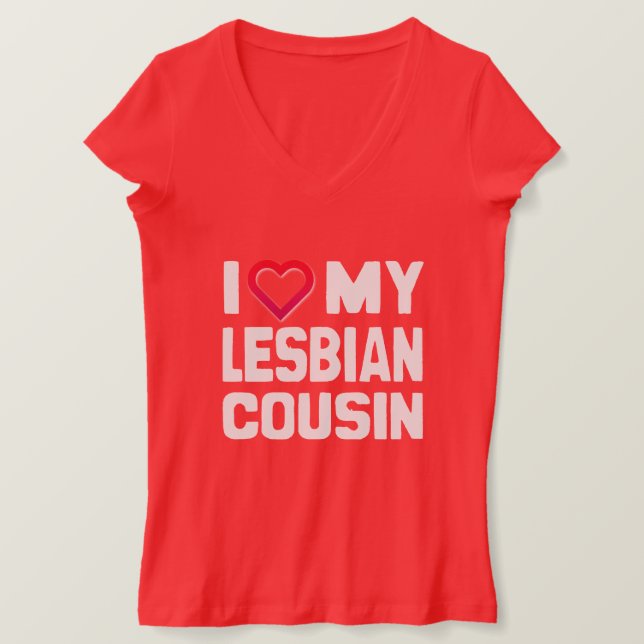 T-shirt J'AIME MON COUSIN LESBIEN - -.png (Design devant)