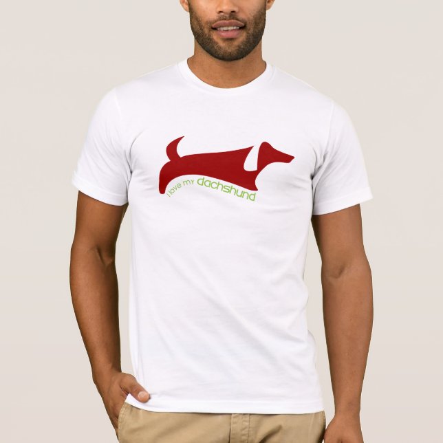 T-shirt j'aime mon dachshund (Devant)