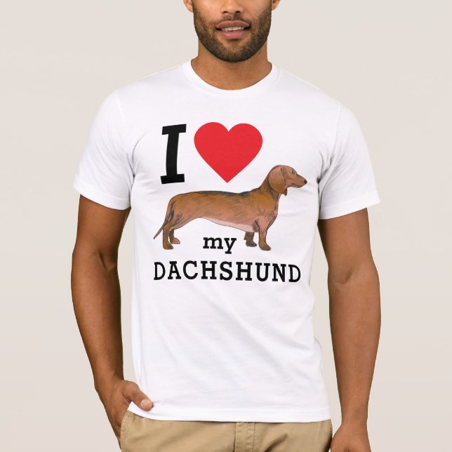 T-shirt J'Aime Mon Dachshund (Devant)