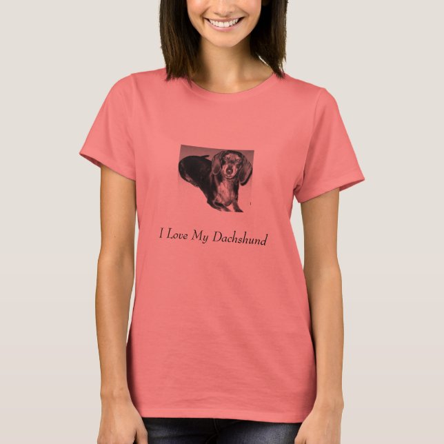 T-shirt J'Aime Mon Dachshund (Devant)