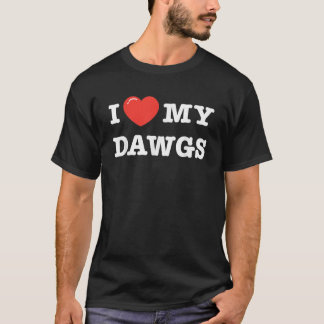 T-shirt J'Aime Mon Dawgs Aime Le Coeur