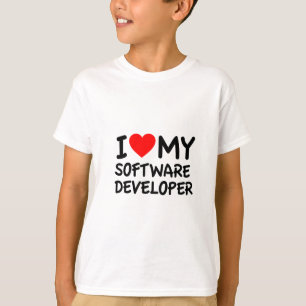 T-shirt J'aime mon développeur logiciel
