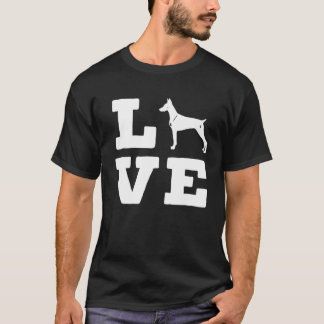 T-shirt J'Aime Mon Doberman mignon chien animal