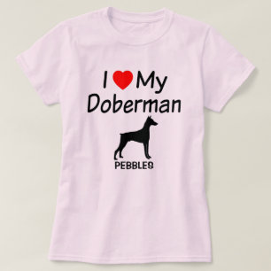 T-shirt J'Aime Mon Doberman Pinscher Chien