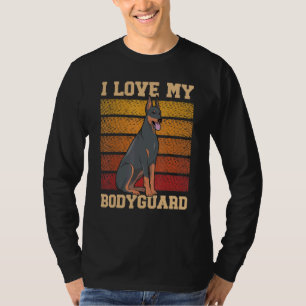T-shirt J'aime mon Doberman Pup Puppy chien de garde Dobie