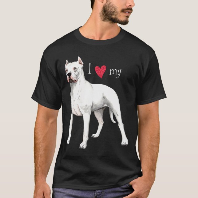 T-shirt J'aime mon Dogo Argentino (Devant)