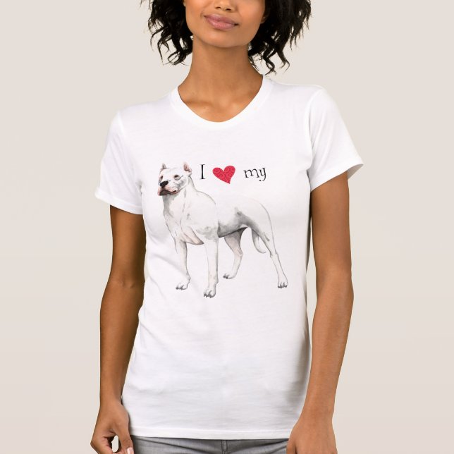 T-shirt J'aime mon Dogo Argentino (Devant)