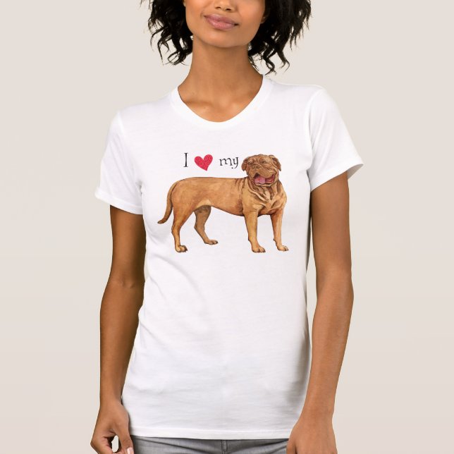 T-shirt J'aime mon Dogue de Bordeaux (Devant)