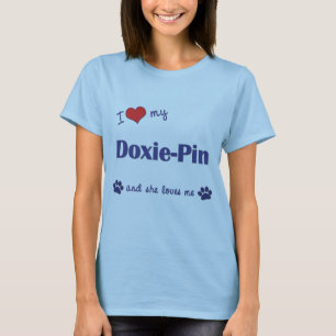 T-shirt J'aime mon Doxie-Pin (le chien femelle)