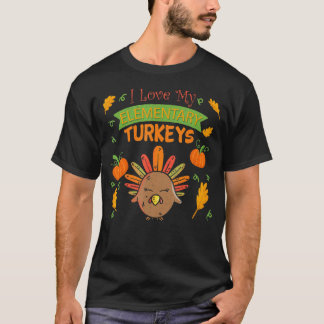 T-shirt J'aime mon éducateur d'enseignants d'élémentaire d