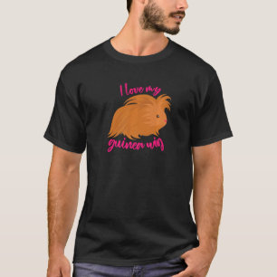 T-shirt J'Aime Mon Épervier De Guinée Long Haired Cochon D