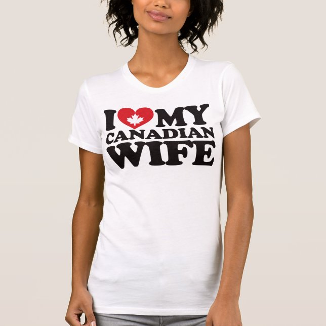 T-shirt J'aime mon épouse canadienne (Devant)