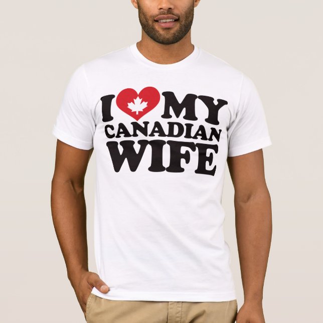 T-shirt J'aime mon épouse canadienne (Devant)