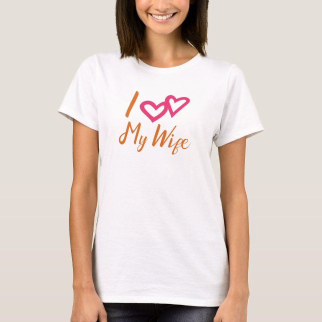 T-shirt J'aime mon épouse cœur (Devant)
