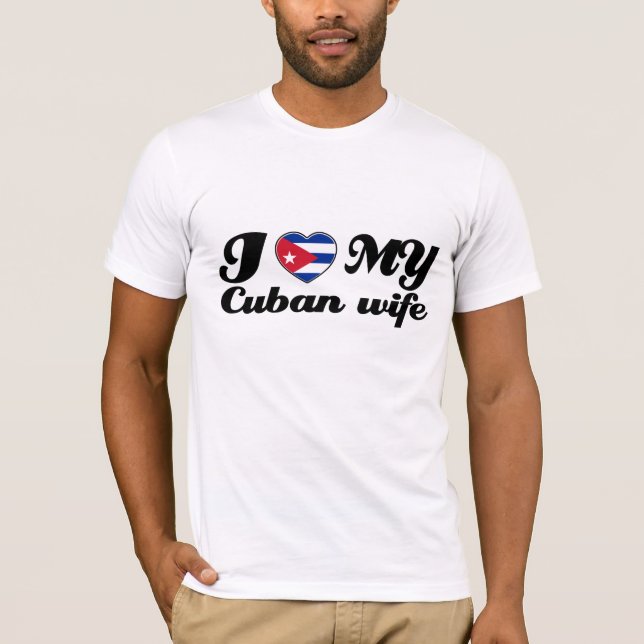 T-shirt J'aime mon épouse cubaine (Devant)