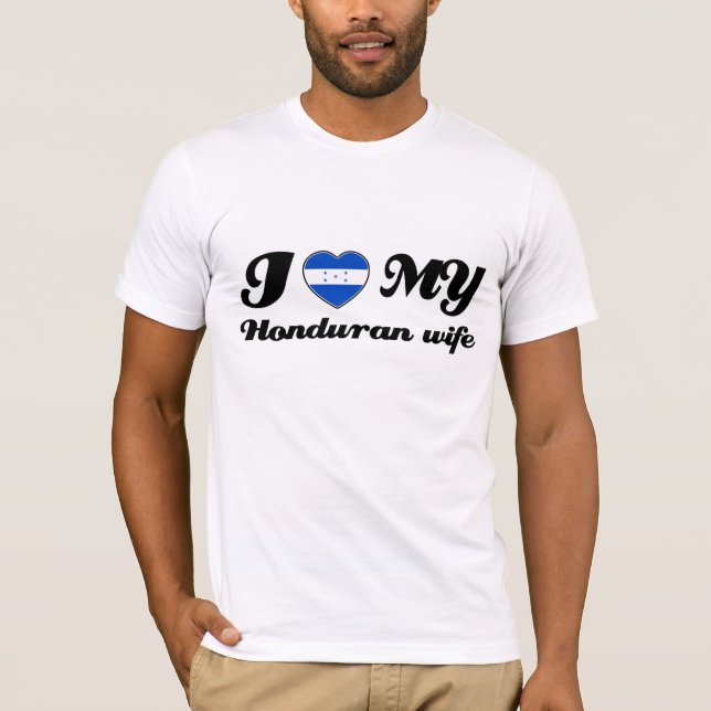 T-shirt J'aime mon épouse hondurienne (Devant)