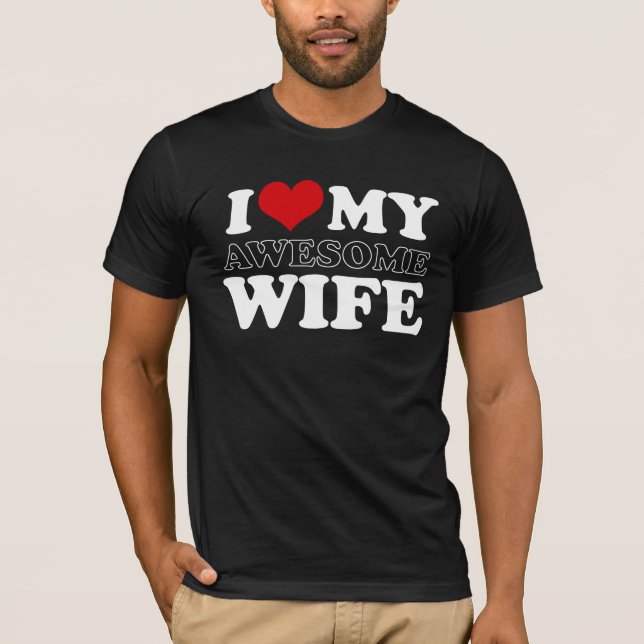 T-shirt j'aime mon épouse impressionnante (Devant)