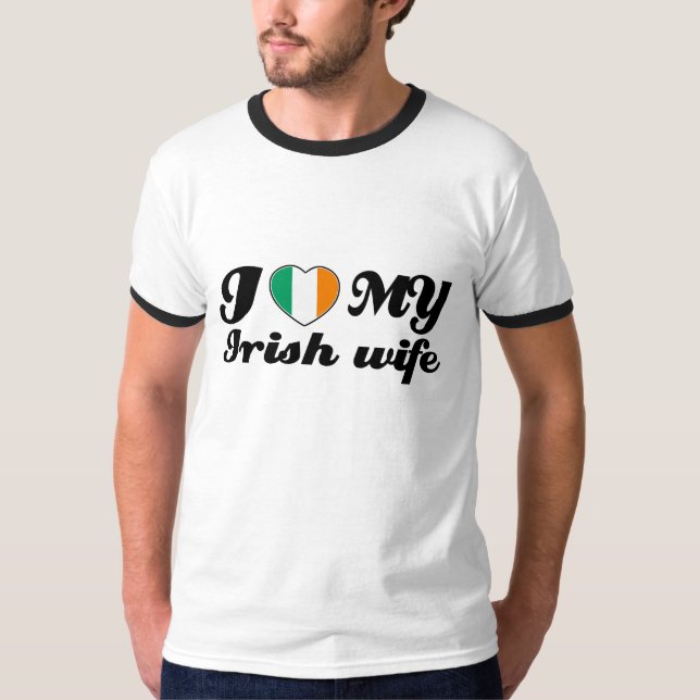 T-shirt J'aime mon épouse irlandaise (Devant)