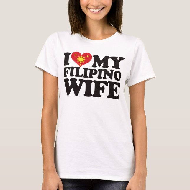 T-shirt J'aime mon épouse philippine (Devant)
