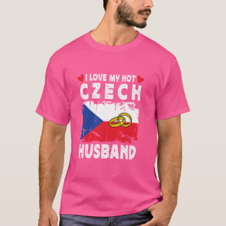 T-shirt J'Aime Mon Époux Tchèque Chaud Époux République Tc