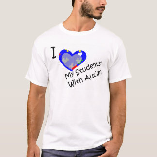 T-shirt J'aime mon étudiant avec la chemise d'autisme