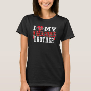 T-shirt J'Aime Mon Fantastique Frère Cute Heartbeat Amour