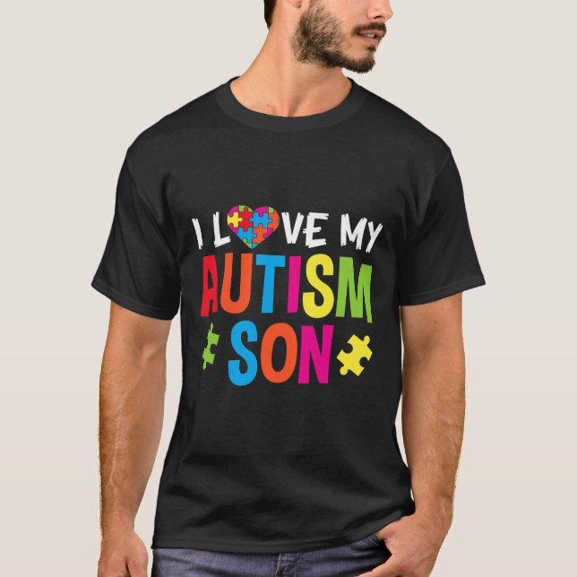 T-shirt J'Aime Mon Fils Autiste (Devant)