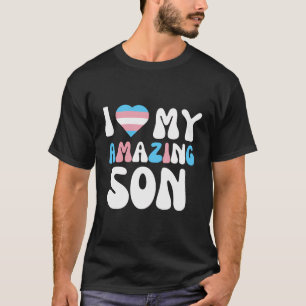 T-shirt J'Aime Mon Fils Extraordinaire Trans Pride Coeur L