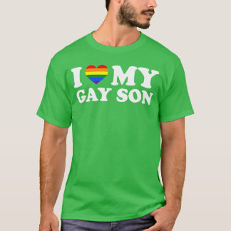 T-shirt J'aime mon fils gay drôle