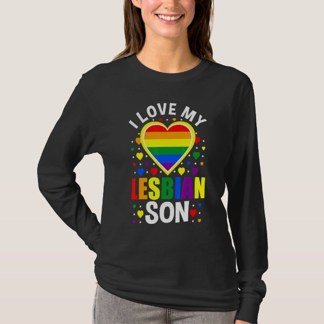 T-shirt J'Aime Mon Fils Gay Lgbtq Gay pride Coeur Mois Ent (Devant)
