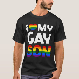T-shirt J'Aime Mon Fils Gay Maman Papa Famille LGBTQ Gay p