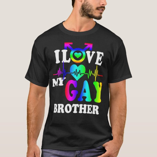 T-shirt J'aime mon frère gay LGBT (Devant)