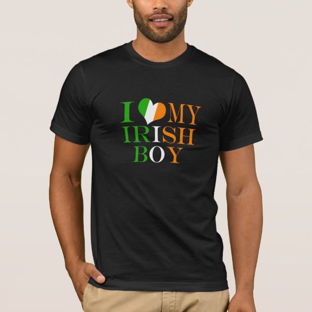T-shirt J'aime mon garçon irlandais (Devant)