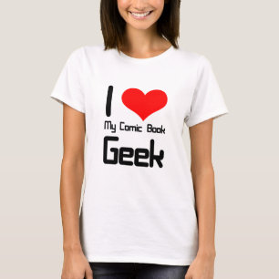 T-shirt J'aime mon geek de bande dessinée